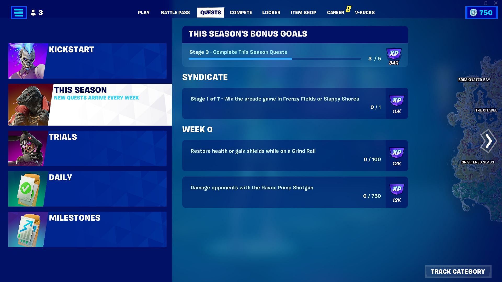 Focus on challenges and complete as many as possible in each match (Image via Epic Games/Fortnite)